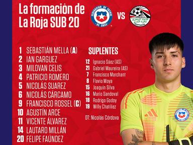 ¡La formación de La Roja Sub-20 para enfrentar a Egipto!